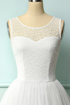White Lace Graduation Dress