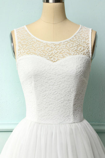 White Lace Graduation Dress