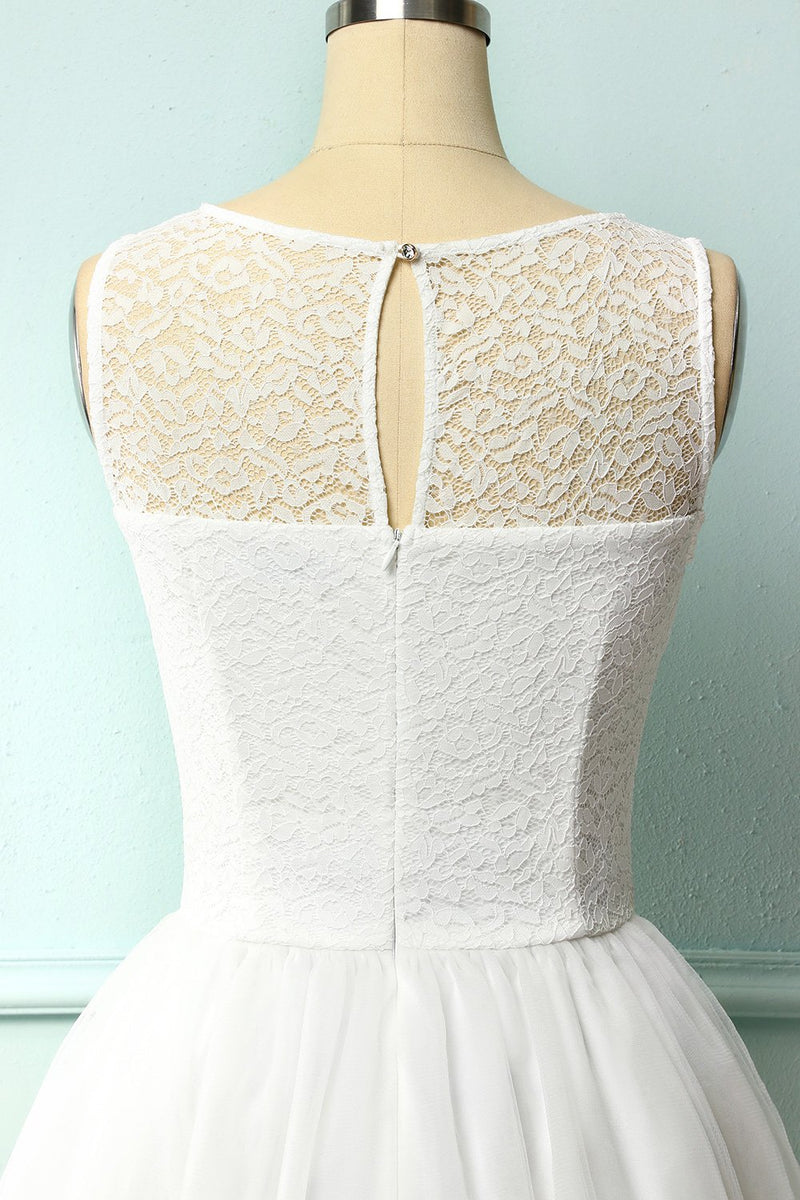 Load image into Gallery viewer, White Lace Graduation Dress