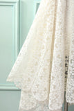 White Asymmetrical Lace Bridesmaid Dress