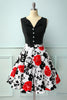 Load image into Gallery viewer, Patchwork Black &amp; Printed Dress