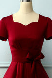 Burgundy Asymmetrical Neck