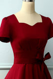 Burgundy Asymmetrical Neck