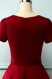 Burgundy Asymmetrical Neck