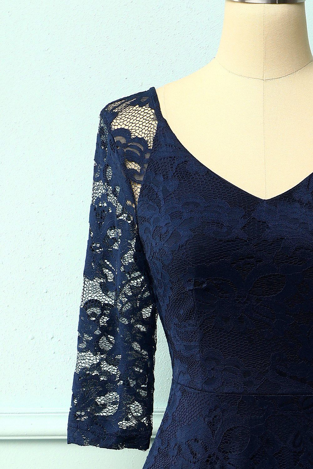 Zapaka Vintage Lace Dresses Australia Vintage A Line Navy V Neck Lace ...