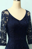 Navy Lace Midi Dress