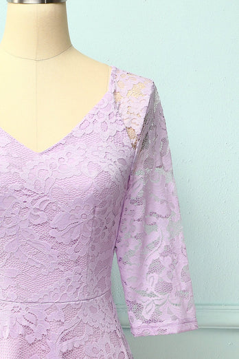 Lavender Midi Lace Dress