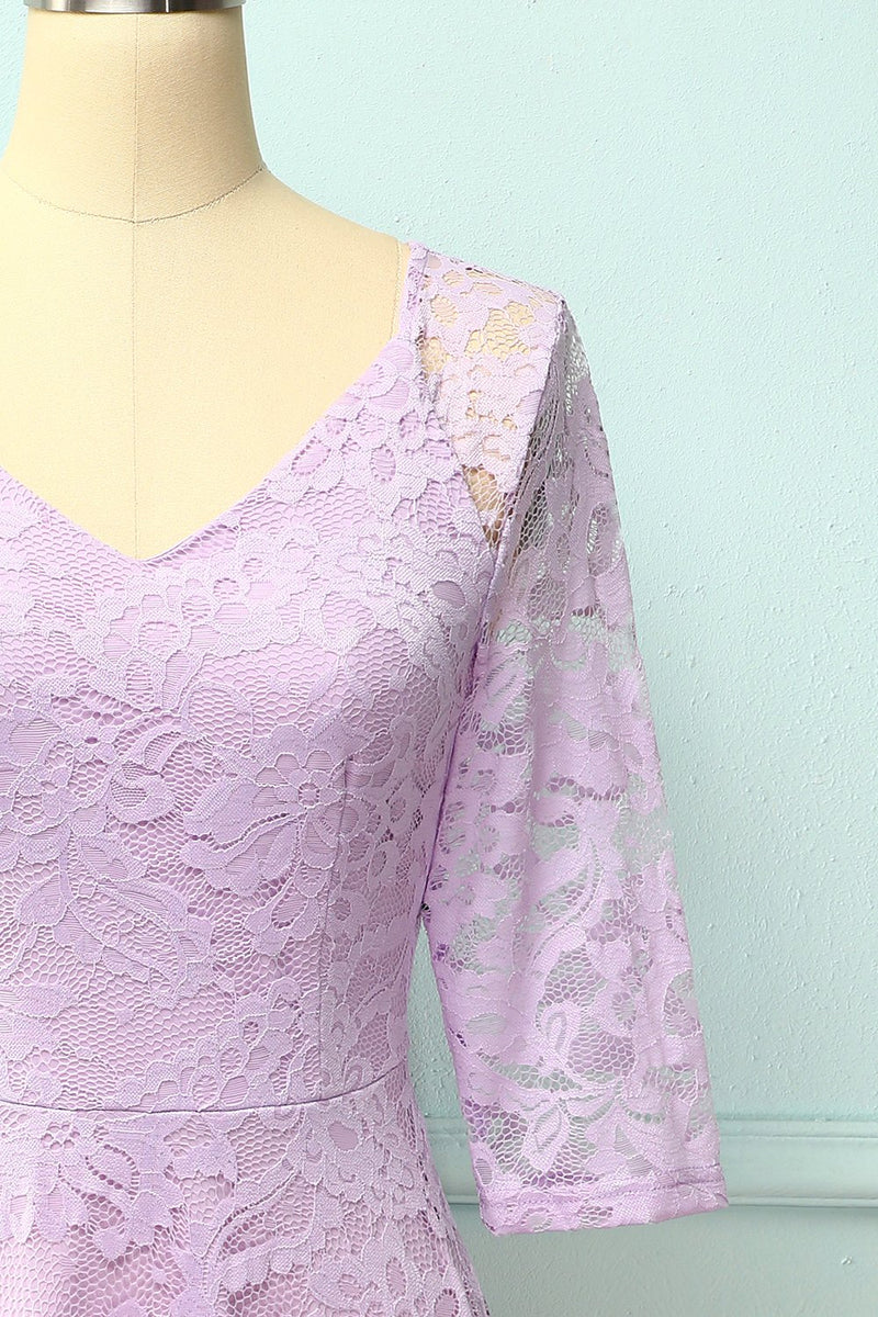 Load image into Gallery viewer, Lavender Midi Lace Dress