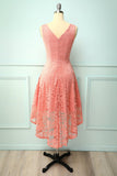 Blush Lace Asymmetrical Dress