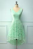 Mint Lace Asymmetrical Dress