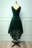 Green Lace Asymmetrical Dress