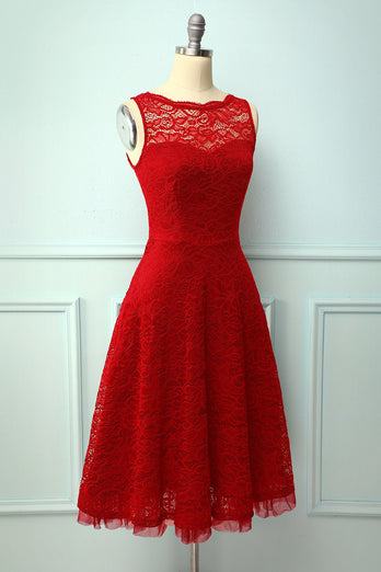 Lace Red Formal Dress