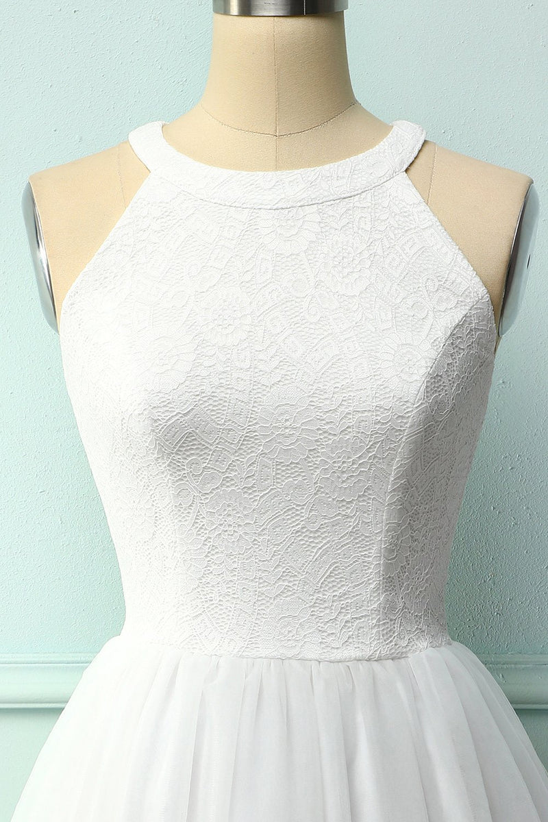 Load image into Gallery viewer, White Halter Lace Dress