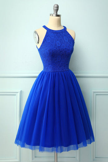 Royal Blue Halter Party Dress