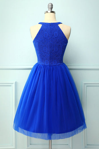 Royal Blue Halter Party Dress