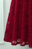 Dark Red 3/4 Sleeves Formal Dress