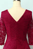 Load image into Gallery viewer, Dark Red 3/4 Sleeves Formal Dress