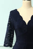 Load image into Gallery viewer, Navy 3/4 Sleeves Formal Dress