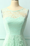 Asymmetrical Mint Lace Dress