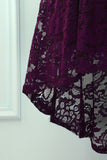 Asymmetrical Grape Lace Dress