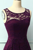 Asymmetrical Grape Lace Dress