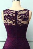 Asymmetrical Grape Lace Dress