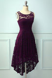 Asymmetrical Grape Lace Dress