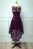 Asymmetrical Grape Lace Dress