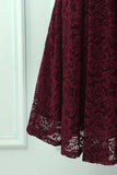 Burgundy Halter Lace Midi