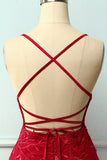 Spaghetti Straps Red Bodycon Dress