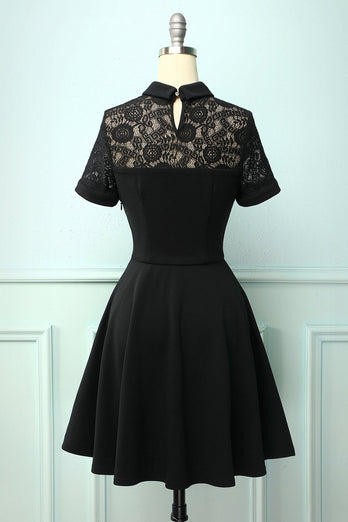Black High Neck Vintage Dress