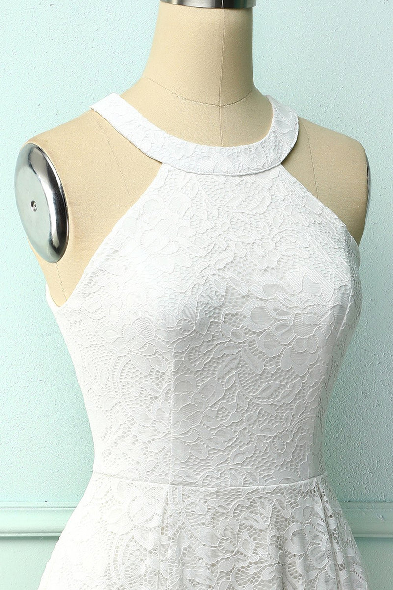 Load image into Gallery viewer, White Halter Lace Midi