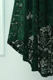 Dark Green High Low Lace Party Dress