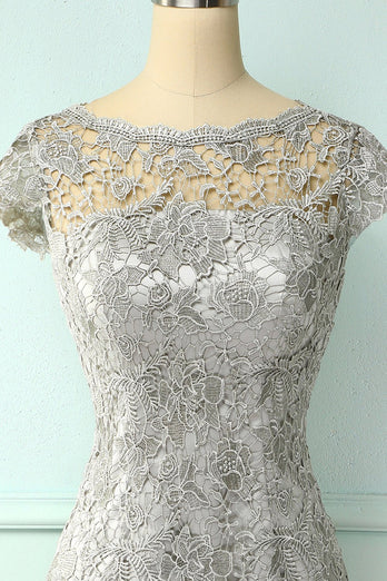 Grey Lace Mother Of the Bride Dress