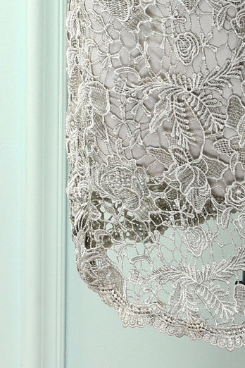 Grey Lace Mother Of the Bride Dress