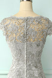 Grey Lace Mother Of the Bride Dress