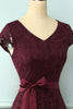 Load image into Gallery viewer, Solid V Neck Bridesmaid Lace Dress