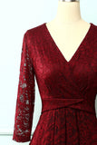 Burgundy High Low Lace