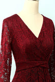 Burgundy High Low Lace