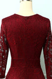 Burgundy High Low Lace