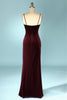 Load image into Gallery viewer, Burgundy Velvet Evening Prom Dress