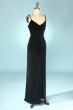 Black Velvet Evening Party Dress