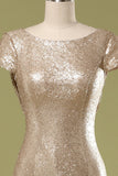 Sequins Gold Prom Dress