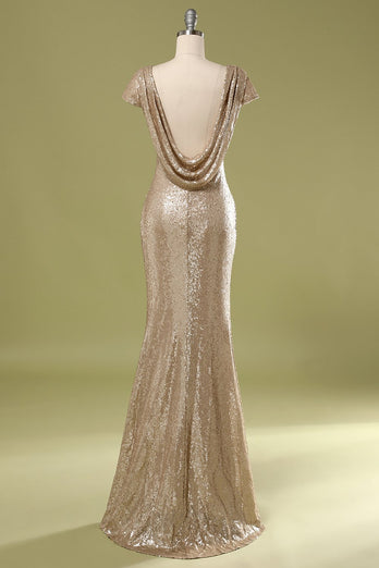 Sequins Gold Prom Dress