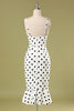 Load image into Gallery viewer, Black and White Polka Dots Mermaid Dress