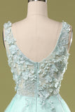 Mint Green Short Prom Dress With Appliques