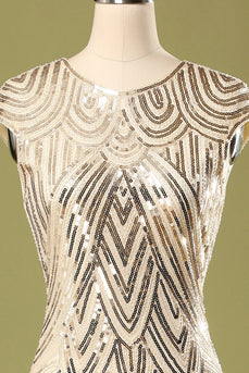 Gold Sequin Fringe Flapper Dress