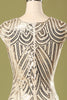 Load image into Gallery viewer, Gold Sequin Fringe Flapper Dress