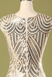 Gold Sequin Fringe Flapper Dress