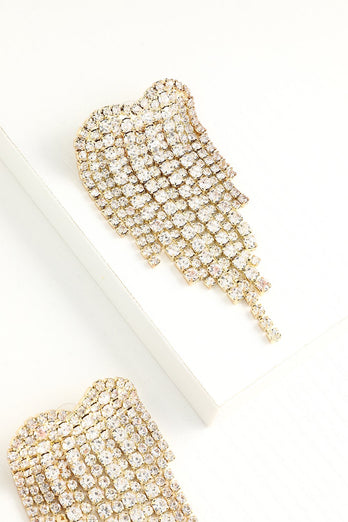 Gold Crystal Drop Earrings